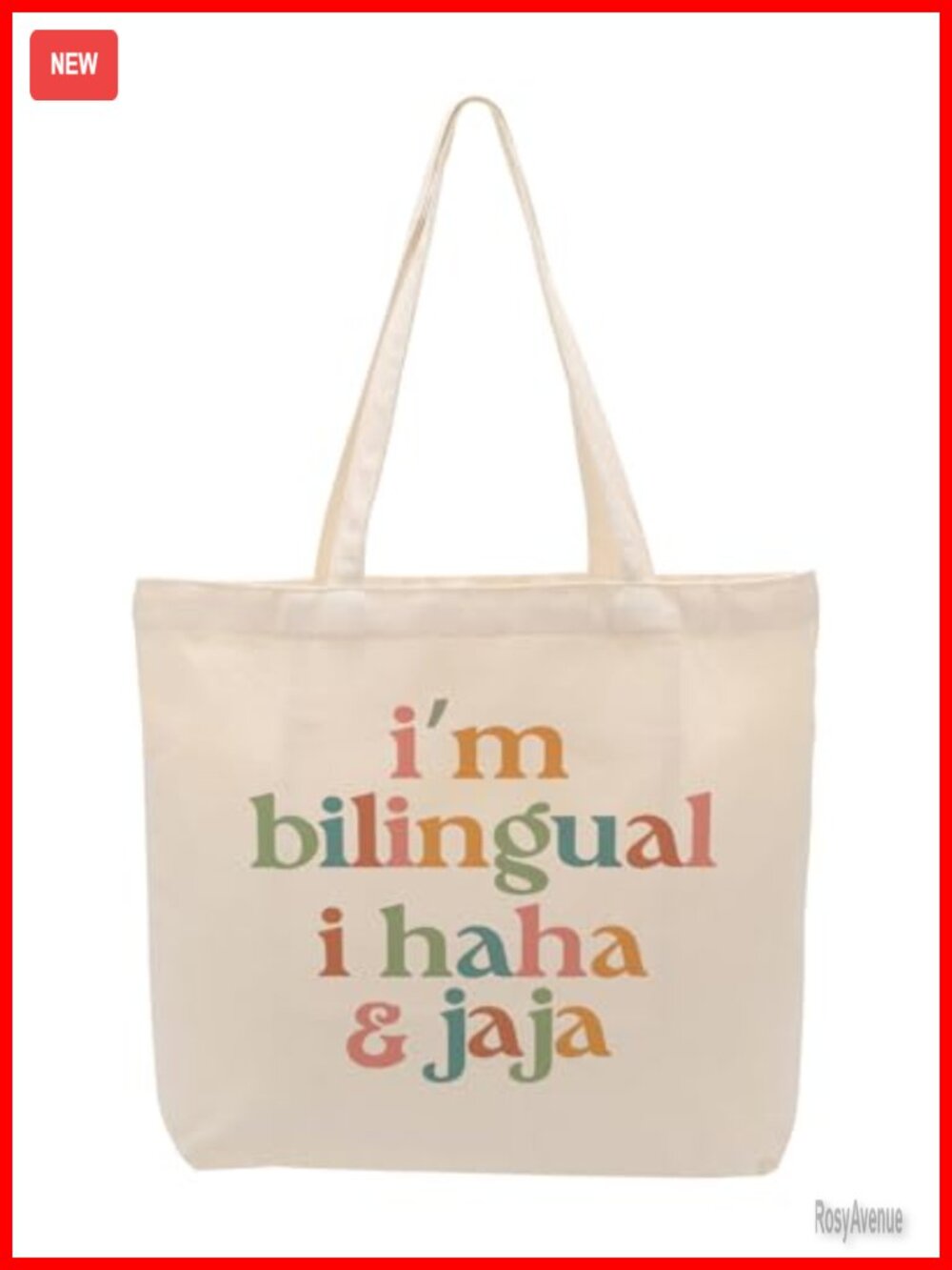 Polycotton Canvas Tote Bag Zippered Inner Pocket Reusable Shoulder Bag